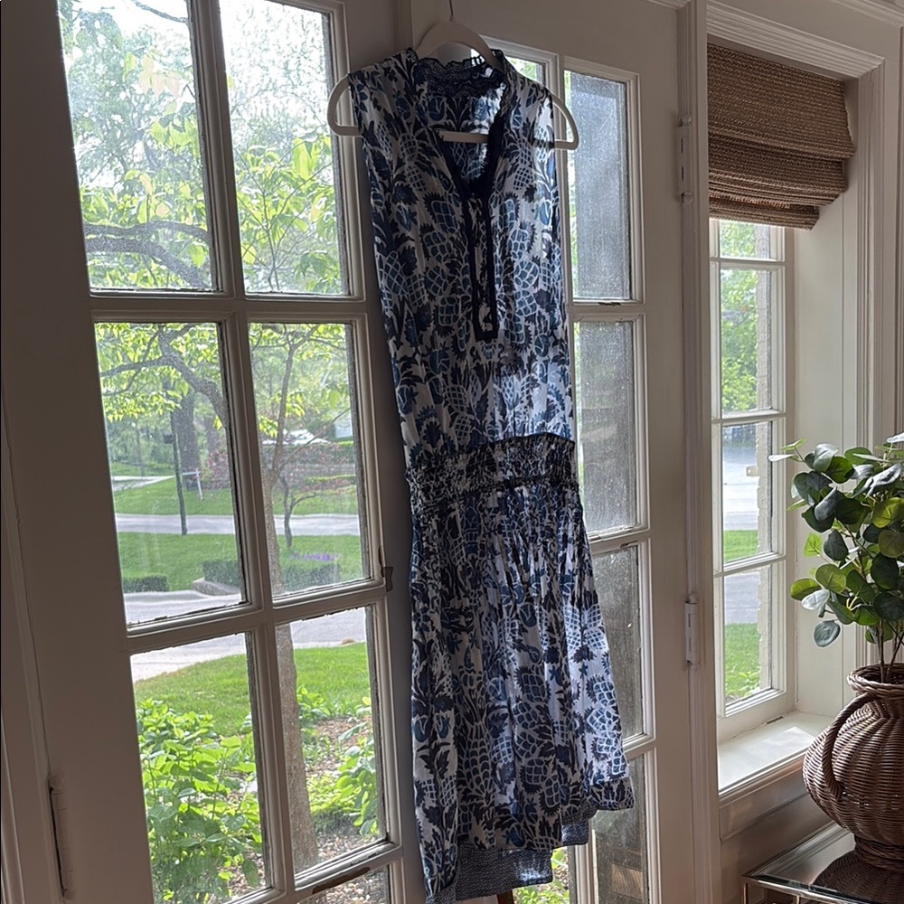 Blue Floral Midi Dress